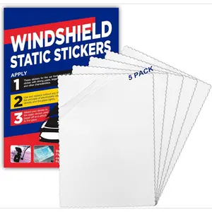 5 Pack 5"x7" Windshield Sticker Applicator Static ClingFilm for Easy Application Removal Re-Application