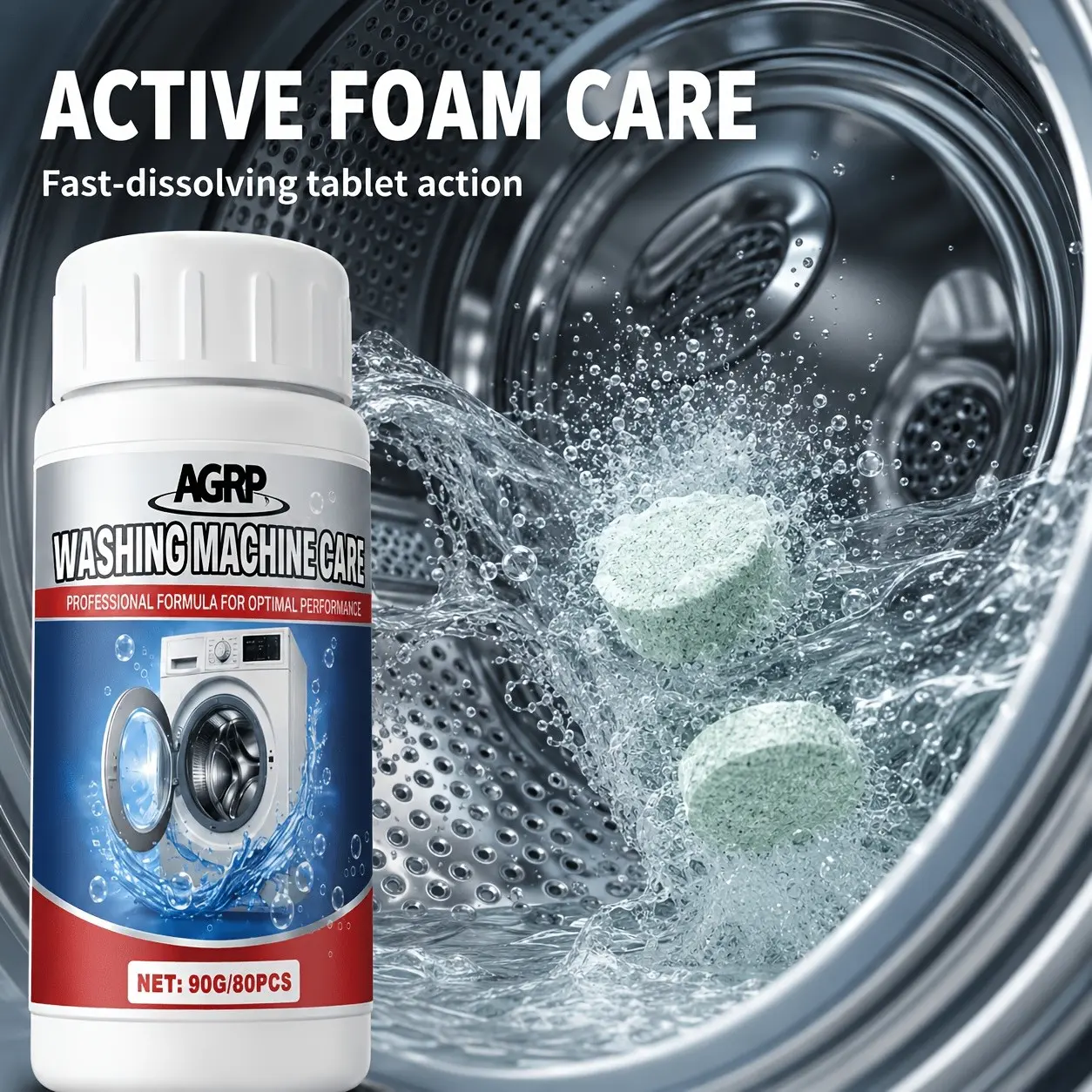 Multi-Purpose Fresh Laundry & Washing Machine Drum Tablets, Compatible with Top-Load, Front-Load & All-Automatic Washers, Helps Lift Visible Stains, Cut Lingering Odors & Fade Surface Water Marks