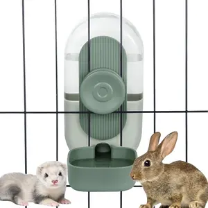 28oz Hanging Automatic Water Dispenser Rabbit Water Bottle, Bunny Guinea Pig Ferret Water Bowl for Cage, Suitable for Small Animal Puppies (Cage Grid Spacing Over 1.2'') Green