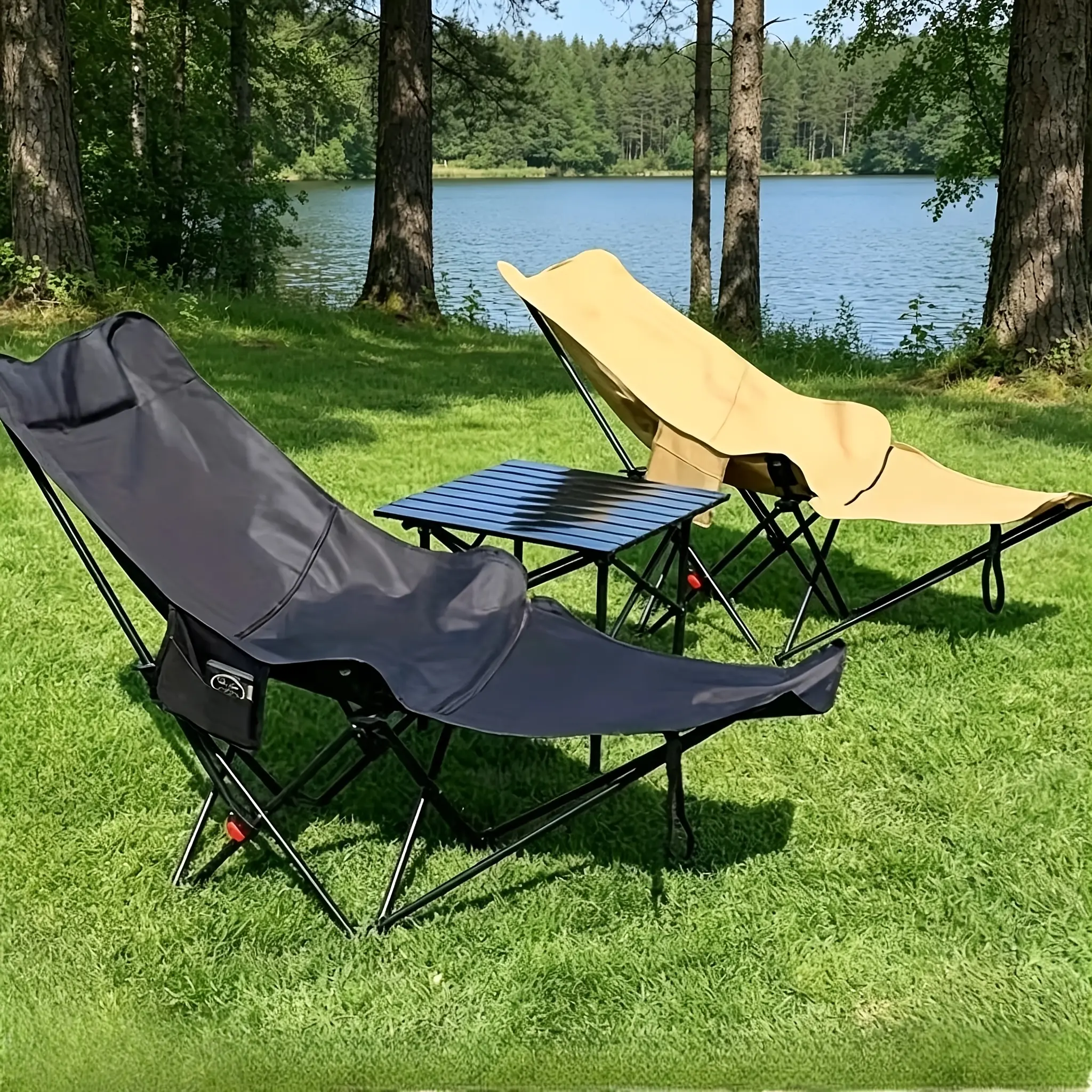 [Foldable Camping Bench] A Camping Bench for Autumn And Winter Travel, This Foldable Leisure Furniture Features a Thickened, Detachable Design Suitable for Fishing. It Can Support Up to 130 Kg And Is Ideal for Outdoor Camping, Sketching, Relaxing in The Y