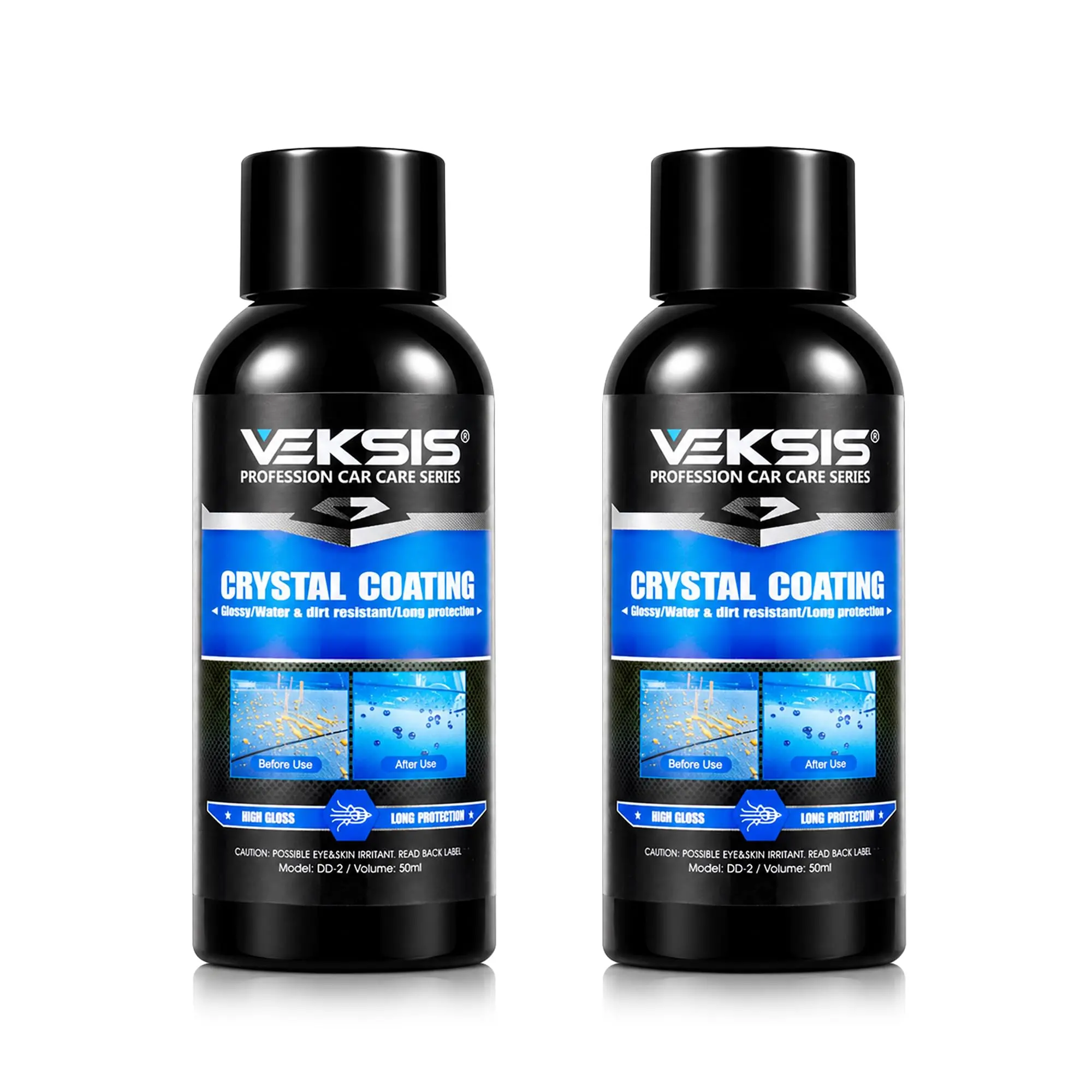 Veksis 9H Nano Ceramic Coating Paste - 50g×2 Pack Ceramic Protective Coating Wet Waxes for Cars, Professional Paint Sealant with Hydrophobic, UV Protection, High Gloss, Scratch Resistance, Travel Size