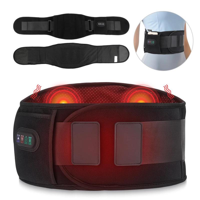 Electric Waist Massager Belt, USB Plug-in,3 Heat Vibration Adjustable Support for Back Menstrual Heating Pad , USB Rechargeable Design, Ergonomic Fit for Comfort, Hot Compress Heat Pad