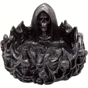 Gothic Skull Reaper Aschenbecher, Resin Halloween Decoration, Artistic High-End Ashtray, Durable, Suitable for Bar, Living Room, Bedroom, Garden
