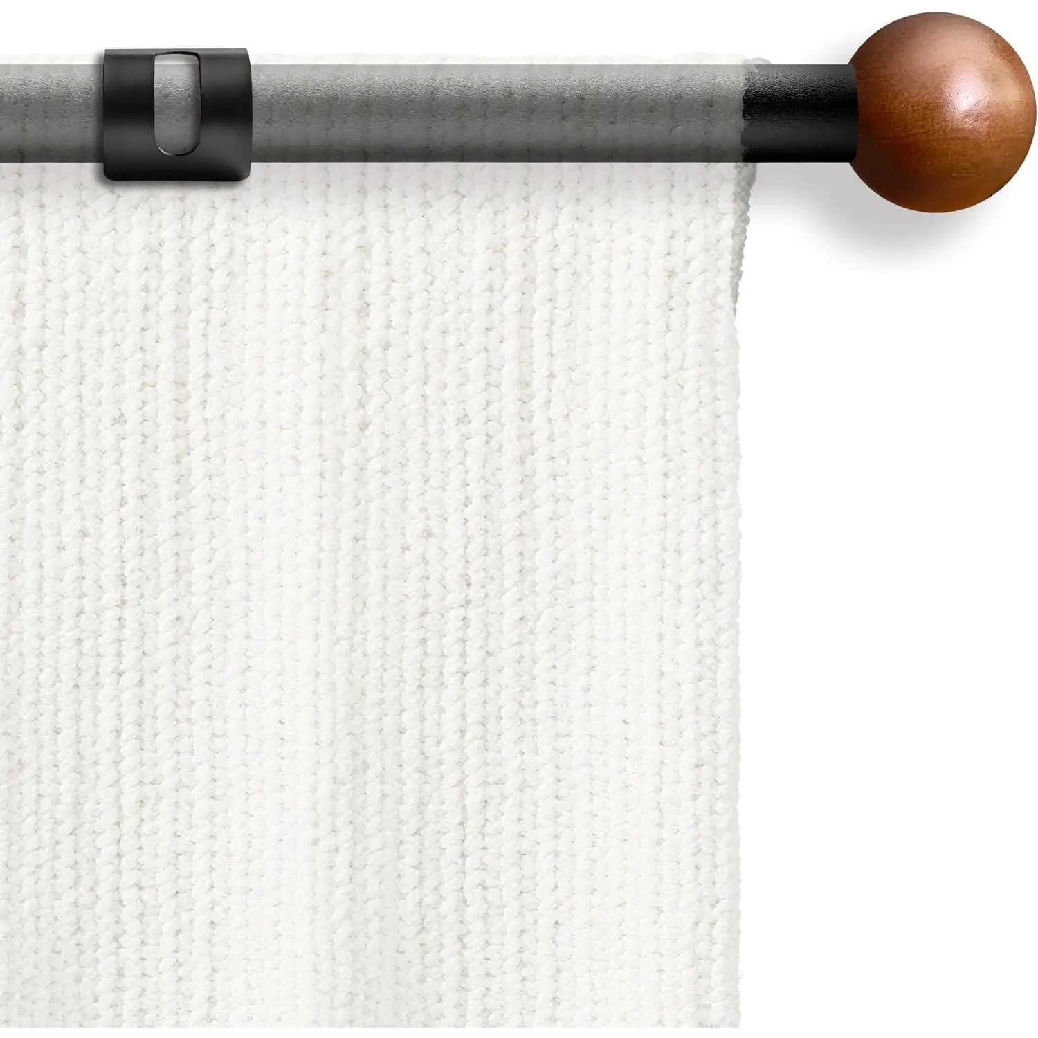 Quilt Hanging Rod 32-76" Heavy Duty Telescopic Wall Tapestry Hanger Pole| Wall art hanger for heavy quilts, textile decor, rugs, banners, stable drill-in wall mount for permanent installation (Black)