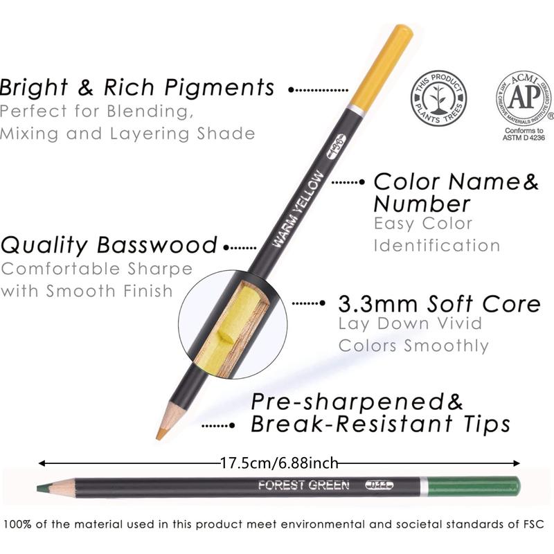 Colored Pencil Set, 50/72pcs/120pcs Soft Core Colored Pencil, Drawing Blending Shading Pencil, Colorful Marker Set, Art Supplies for Adults Beginners, Coloring Book Markers for Crafts, Creative Craft Kit, Colorful Precision Pens