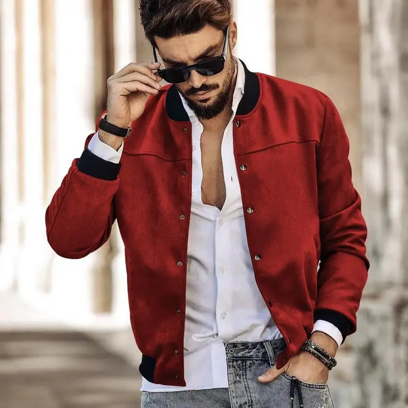 Mens Casual Classic Bomber Jacket Slim Fit Fashion Coats Lightweight Button Down Jackets Vintage Trucker Jacket
