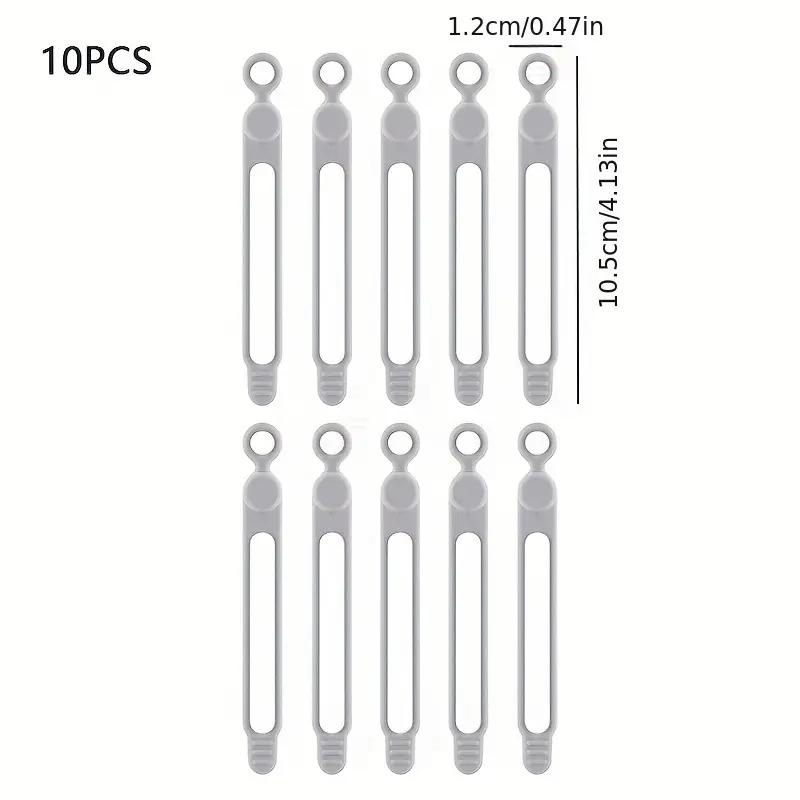 10pcs Reusable Silicone Cable Tie, Multipurpose Cable Organizer For Cords, Wires And Cables, Desk Organizer For Home And Office, Multifunctional Cable Tie