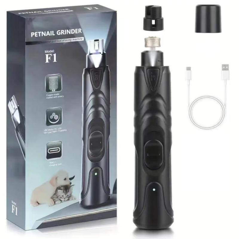 Pet Electric Nail Grinder, 1 Box Pet Nail Trimmer with LED Light, 2-Speed Ultra-silent Pet Nail Clipper Set, Professional Pet Grooming Tool, Christmas Gift