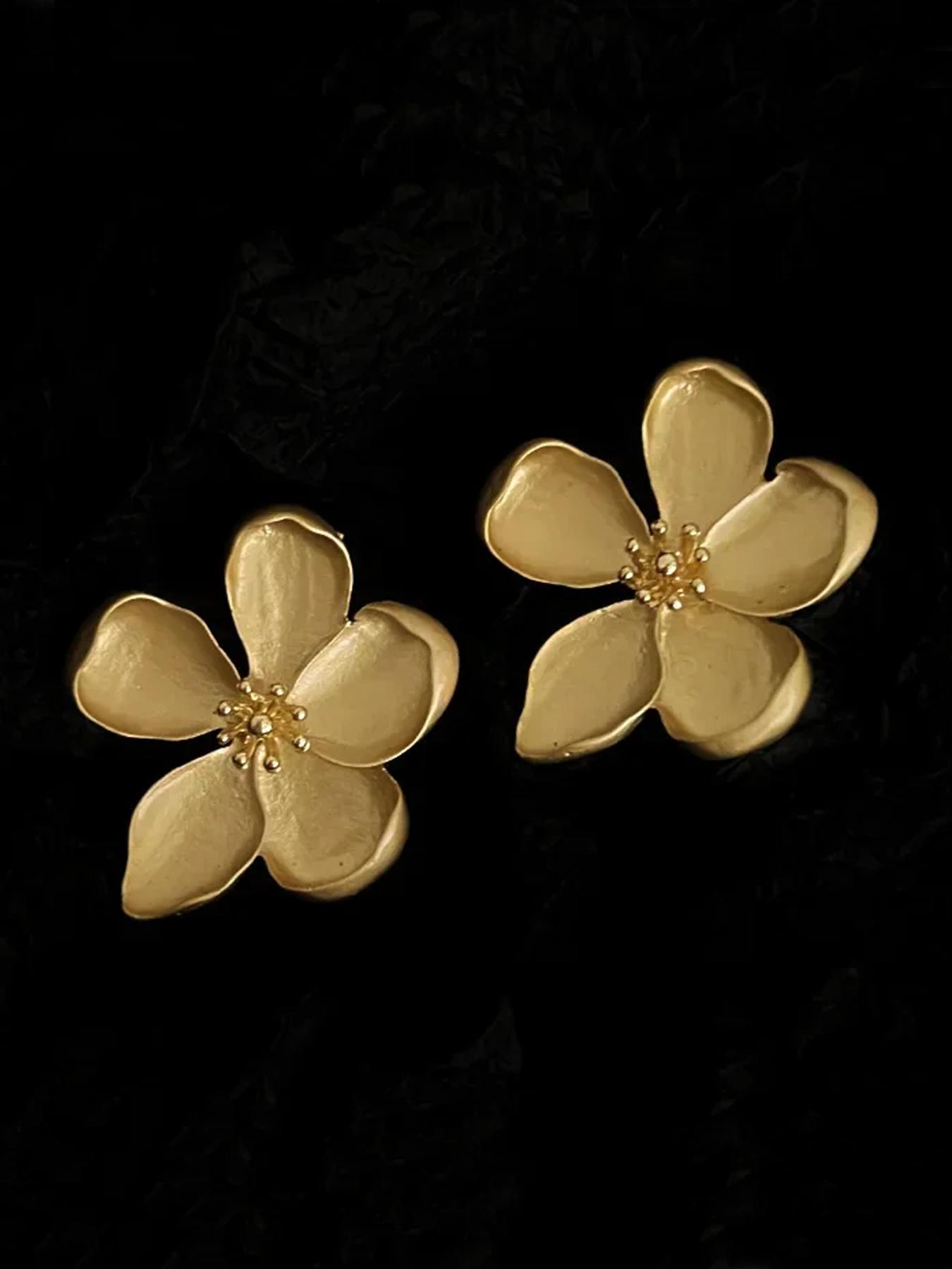 Vintage Flower Design Stud Earrings, High Quality Earrings, Fashionable Jewelry for Women, Daily Clothing Decor, Trendy All-match & Exquisite Jewelry for Birthday Gift