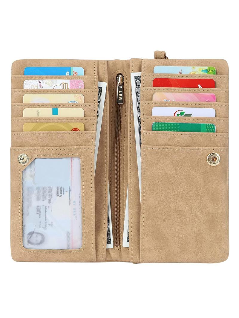 Women's Solid Color Long Large Capacity Zipper Wallet with Card Slot, Casual Trendy Versatile High-quality Daily Wallet, Girl Fashionable Shopping Wallet, Purse, Ladies Wallet, Durable Fashion Wallet, Zipper Card Holder