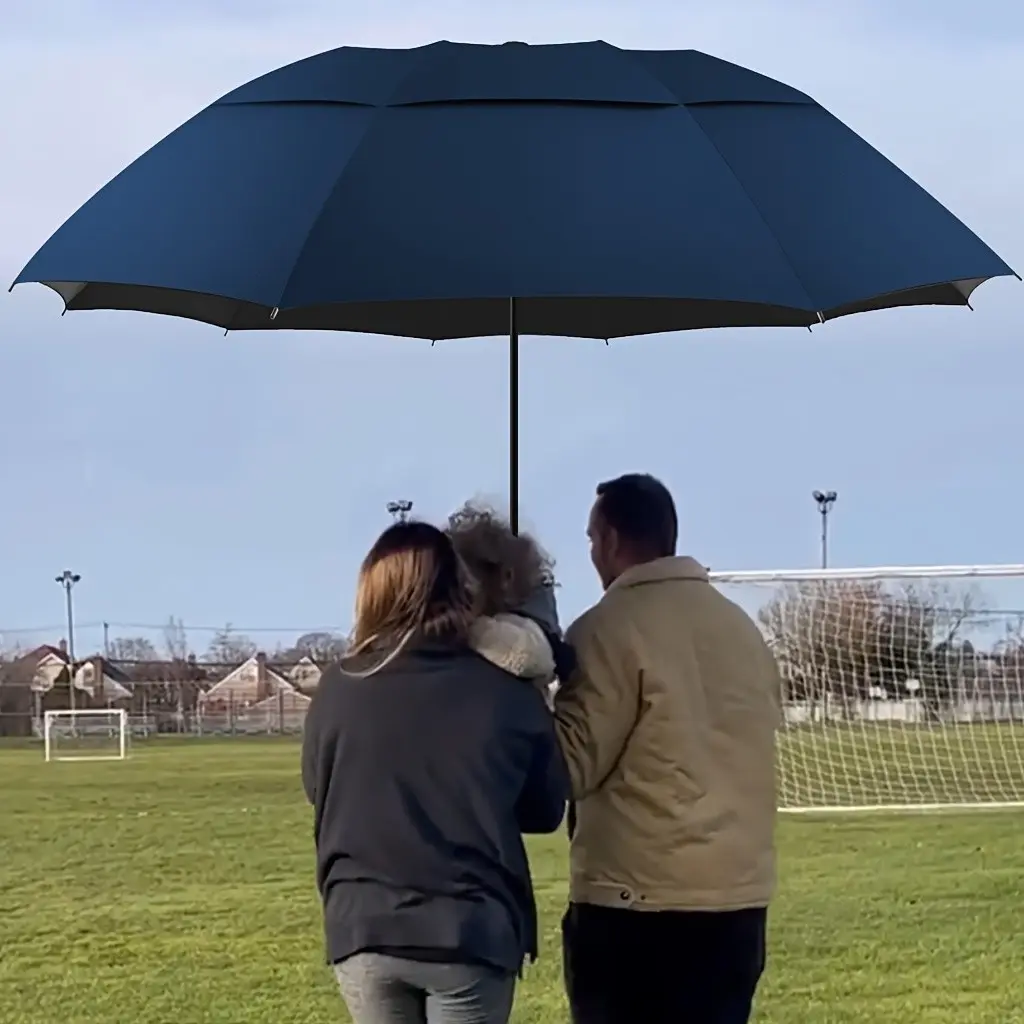 Large Wind-Resistant Sun Protection Foldable Umbrella, Upf50+ UV Blocking, Rainproof Dual-Layer Design, Portable All-Weather Outdoor Umbrella