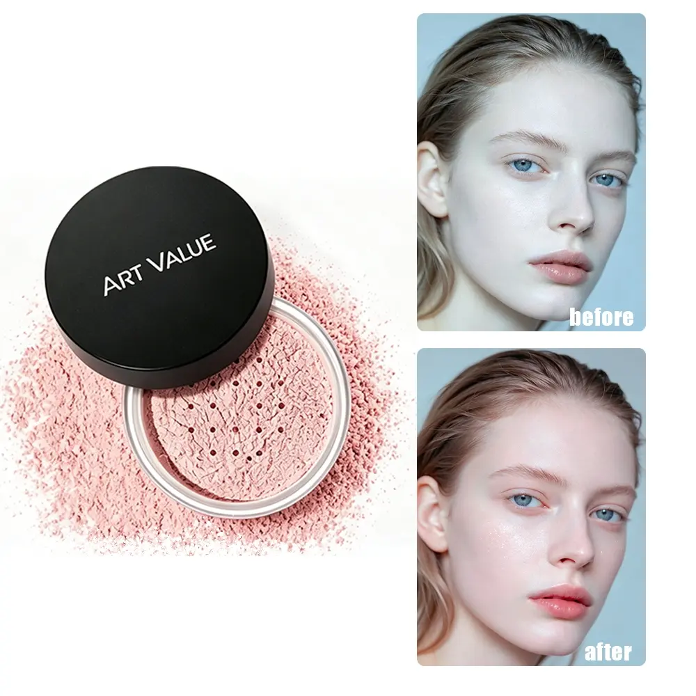 Loose Setting Powder, 4 Colors Oil Control Translucent Face Blended Powder Makeup, Long-Lasting Lightweight Finishing Powder with Puff, Neutralizes Redness & Brightens Skin Tone, Matte & Luminous Finish for All Skin Type