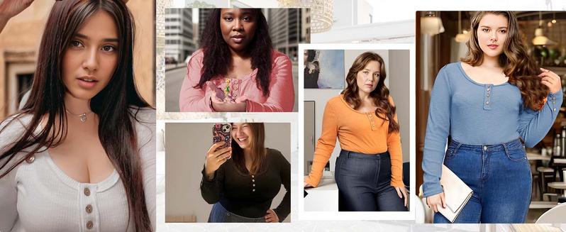 Women’s Plus Size Henley T Shirts Long Sleeve Button Down Tunic Blouse Loose Fit Tops Scoop Neck Ribbed Knit Shirts BBW Big Beautiful Woman Over Size Women’s Plus Size Henley T Shirts Long Sleeve Button Down Tunic Blouse Loose Fit Tops Scoop Neck Ribbed Knit Shirts BBW Big Beautiful Woman Over Size