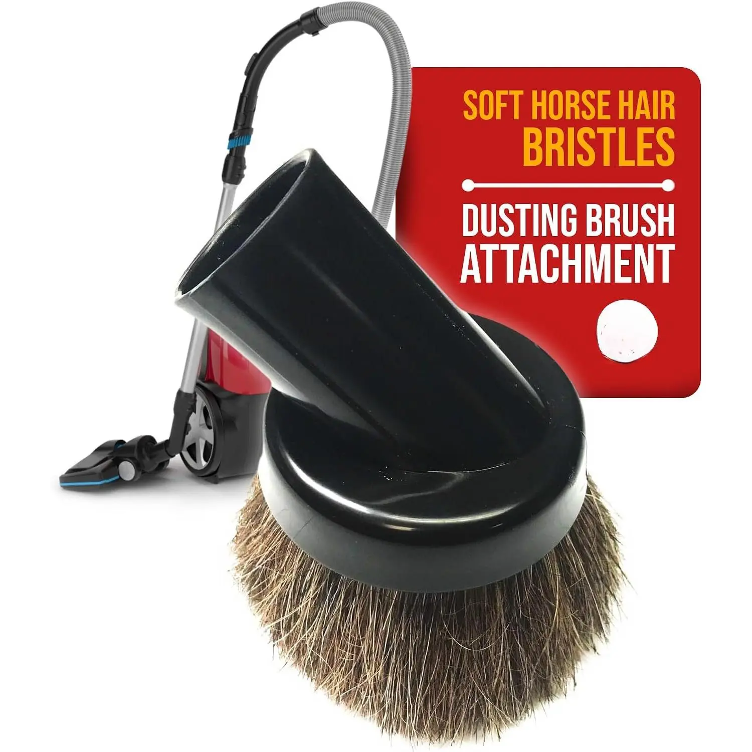 Household Cleaning Vacuum Brush Attachment - Horse Hair Vacuum Cleaner Accessories, Soft, Dust Floor Brush, Coatible with Shop Vac 1-1/4" Cleaners for Hard Surfaces - Black