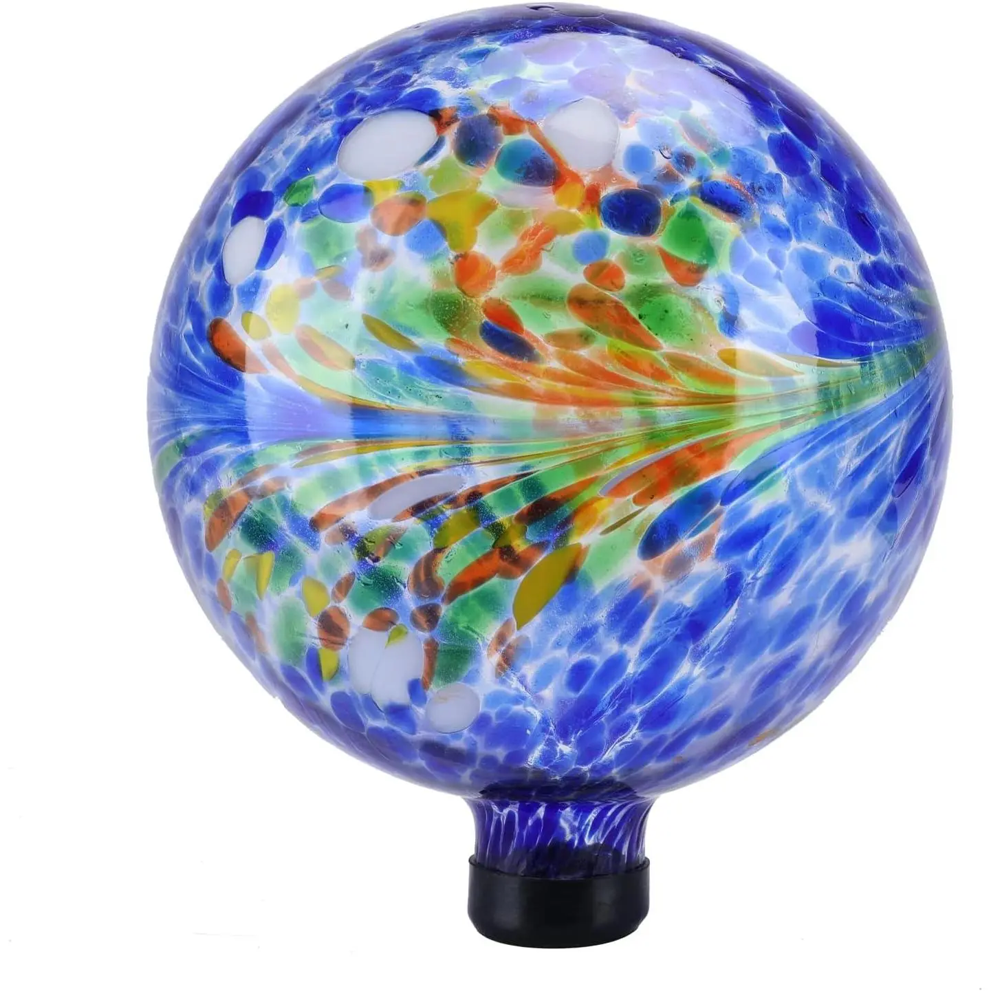 Gazing Ball, Glass Gazing Globe Decorative Glass Gazing Globe/Ball/Sphere Lawn Ornament for Gardens, 10-Inch, Blue Swirl