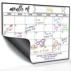 Monthly Magnetic Fridge Calendar 14.4"x11.4" Large Whiteboard Calendar, Strong Magnetic Backing & Smooth Dry Erase Surface, Reusable Kitchen Calendar for Meal Planning, Family Planners, Reminders, To-Do Lists, Notes, Appointments