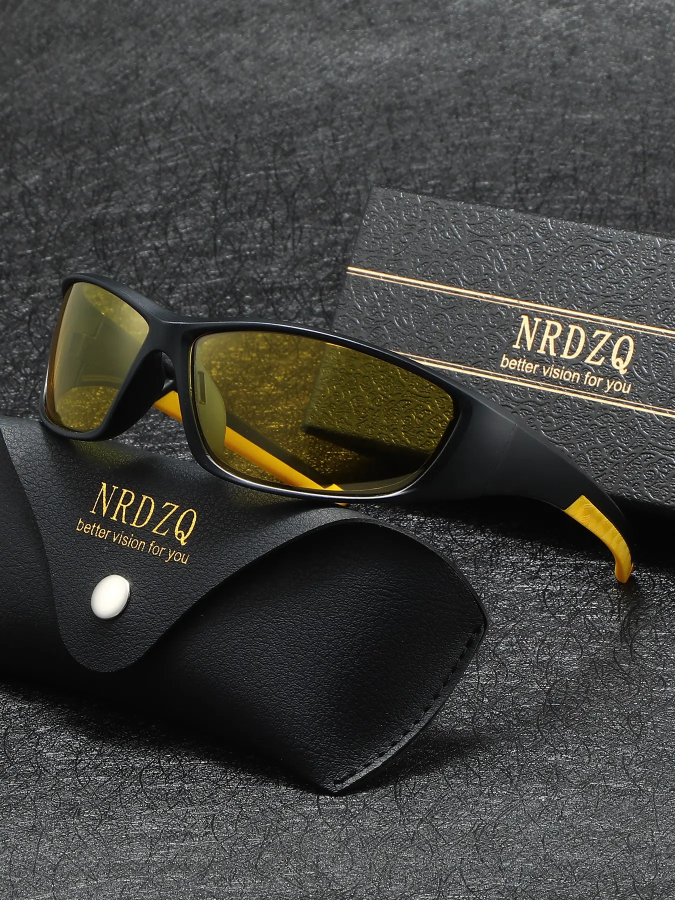 Nrdzq Large Frame Summer Sports Sunglasses for Men and Women, Polarized Uv400 Protection, Matte Anti-Wind Frame, Outdoor Activities, Includes Leather Case