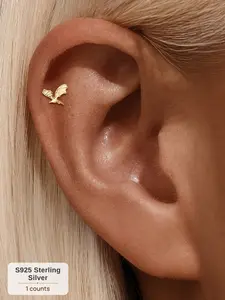 1Pc 18K Gold S925 Silver Threaded Flat Back Earring, Pillow Proof Waterproof High-Polished Mythical Flying Dragon Stud, Chic Y2K Night Out Festival Accessories, Perfect Birthday Mother’s Day Christmas Gift for Men Women Wedding Set