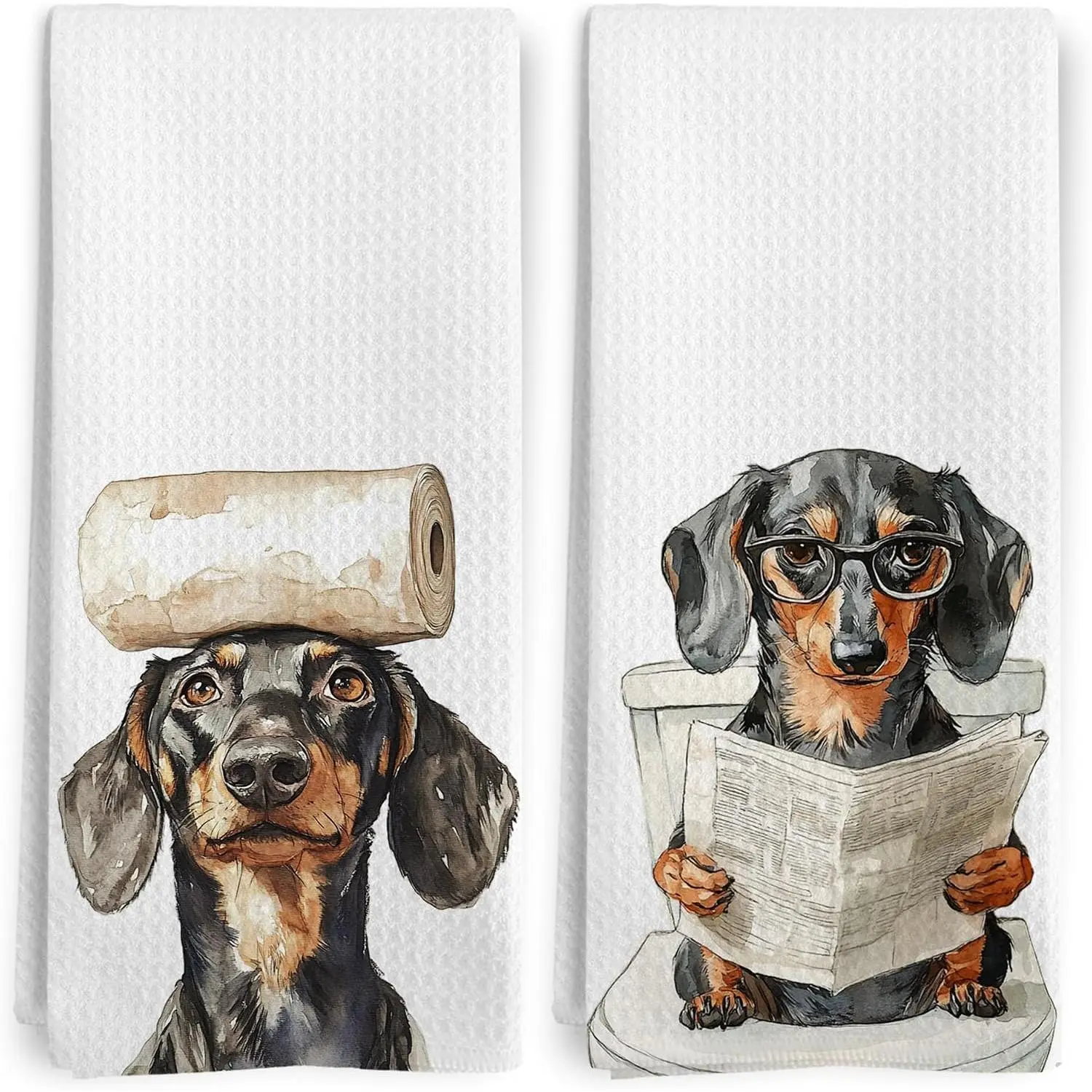 Funny Dachshund Hand Towels, Dachshund Doxie Gifts for Women, Weiner  Gifts for Women Decorative Hand Towels for Bathroom, Funny  Bathroom Decor, 16x24 Inch Set of 2, Dish Towels