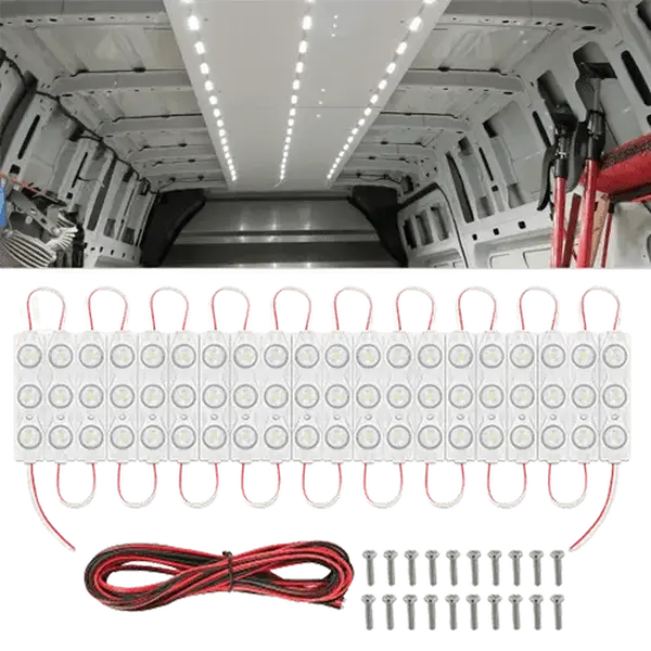 Nilight 60-LED White Universal Compatible DC 12V Interior Decorative Car Lights Kit - Long-Lasting, Energy Efficient Vehicle Accessory for Lorries, Vans
