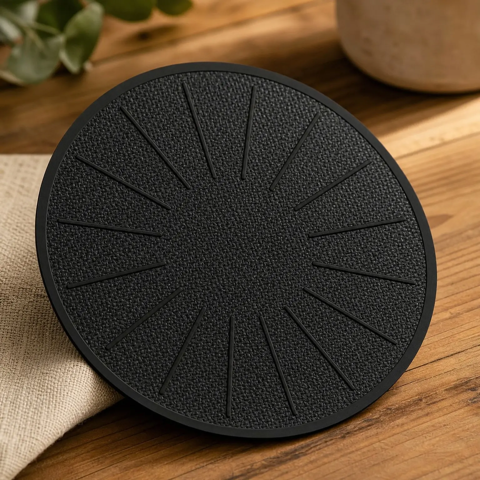 Induction Cooktop Mat - Silicone Fiberglass Scratch Protector for Magnetic Stove - Non-Slip Pads to Prevent Pots from Sliding During Cooking, Black (6.2 inches)