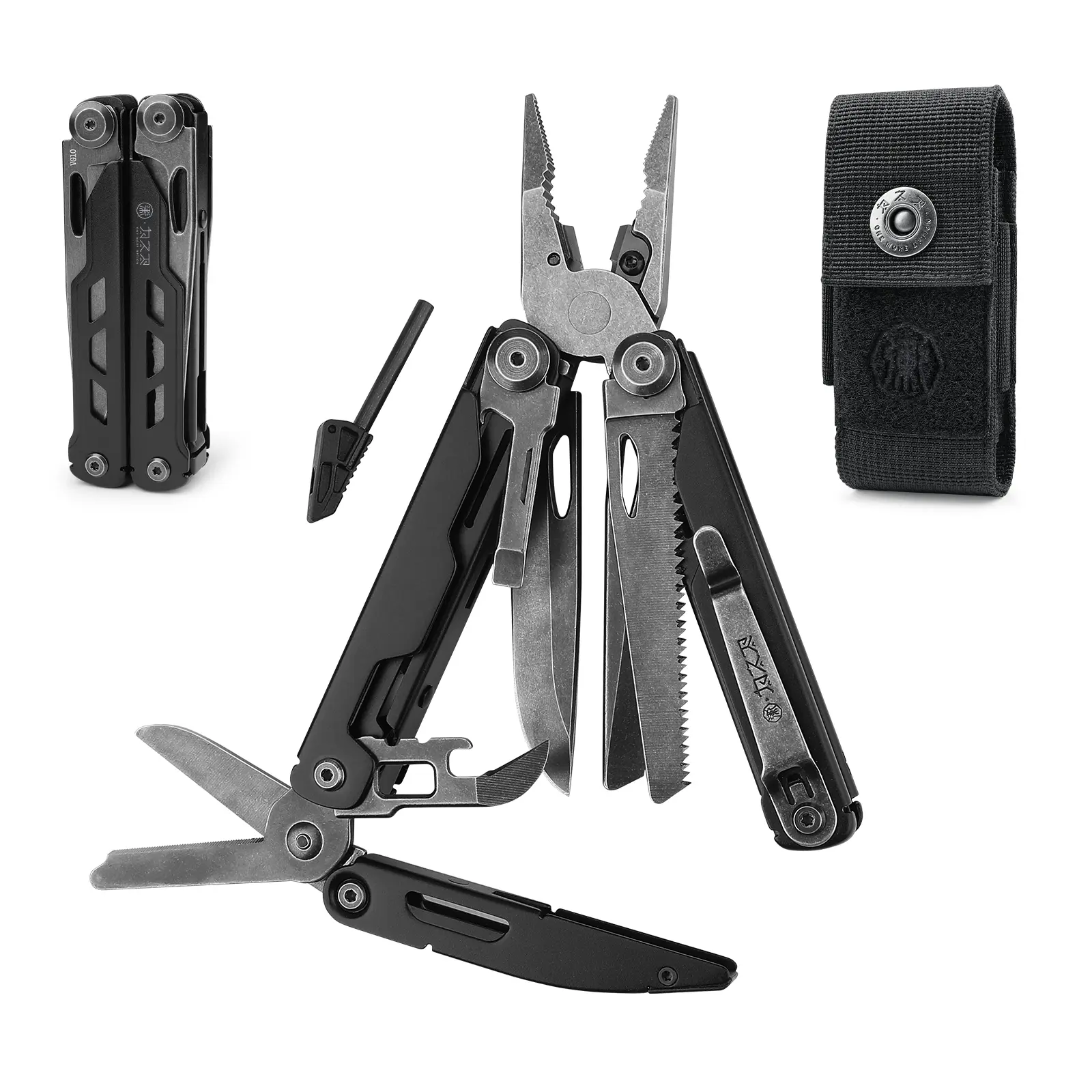 Xhandle MT-75 15-in-1 Pocket Multi Tool, VG10 Folding Knife with Scissors, Compact Folding Pliers for Camping, Hiking, Everyday Carry, Outdoor Gear, Men’s Gift