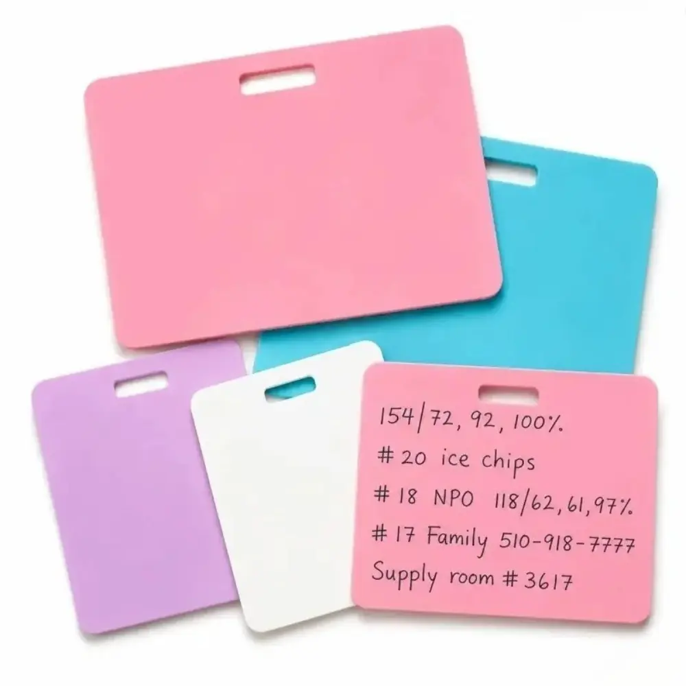 【Summervibes】4Pcs Reusable Erasable Badge Buddy Notepad, Vertical & Horizontal Dual-Style Wipeable Badge Reel Note Pad, Portable Write-On Quick Note Accessory, Practical Office Supplies for Nurses, Doctors and Medical Workers
