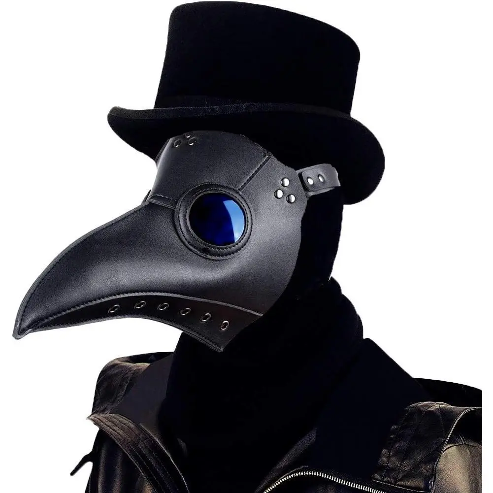Steampunk Plague Doctor Mask Halloween Cosplay Costume Long Beak Bird Raven Prop for Men and Boys(Gift)