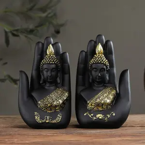 Resin Hand Buddha Statue, Indoor Yoga Room Meditation Inspiration Religious Decorations, Elegant Resin Sculpture for Spiritual Atmosphere