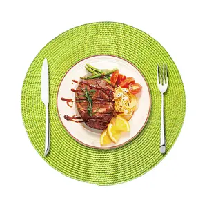 Hand-Woven PP Placemat, Wash-Free Decorative Heat-Resistant Mat in Multiple Colors