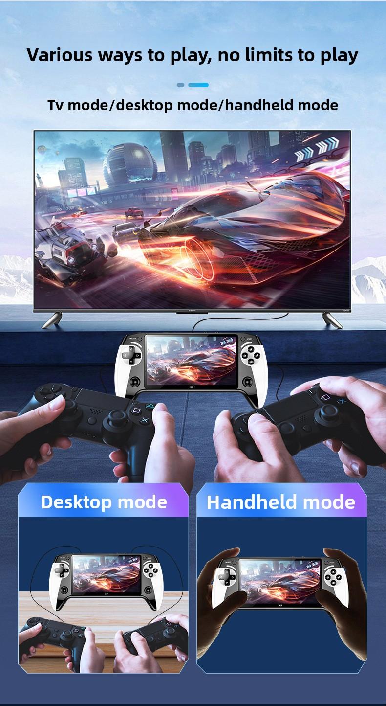 X9 Handheld Game Console 128GB – 5.5" HD Screen Portable Retro Gaming System with Built-in Games, 8+ Emulators Support, Game Boy/PSP/FC Classic Games, Perfect Gamer Stuff for Kids & Family Fun