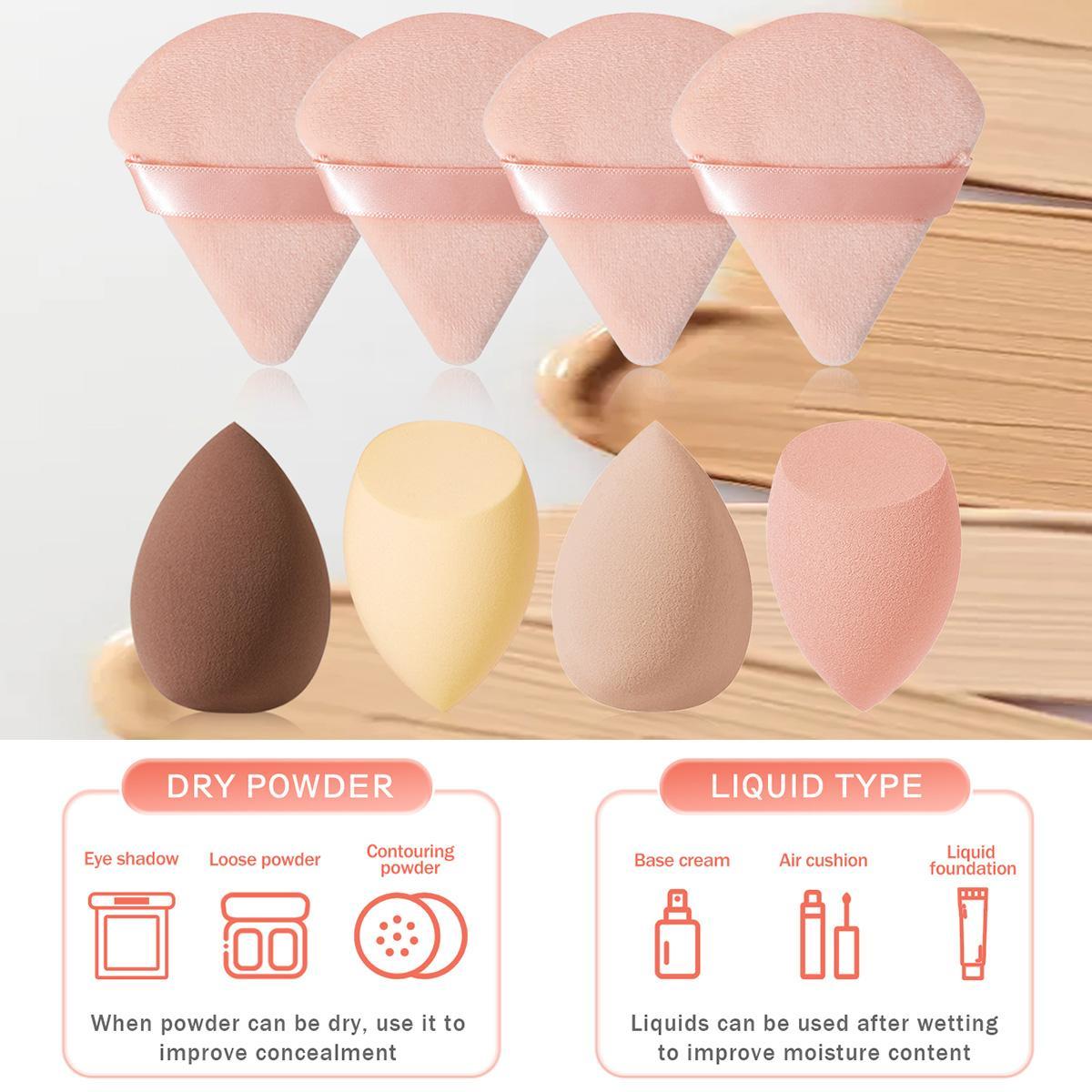 Summer Makeup Tool Set, 18pcs/set Sponge & Mini Powder Puffs & Triangular Puff & Cleaning Mat & Brush & Headband & Wristband & Face Puff, Cruel Summer, Makeup Products, Christmas, Christmas Gift