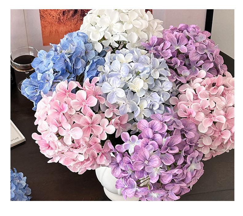 High-end artificial hydrangea flowers for wedding hall, hotel, and home decoration, 3D printed Elsa hydrangea artificial flowers