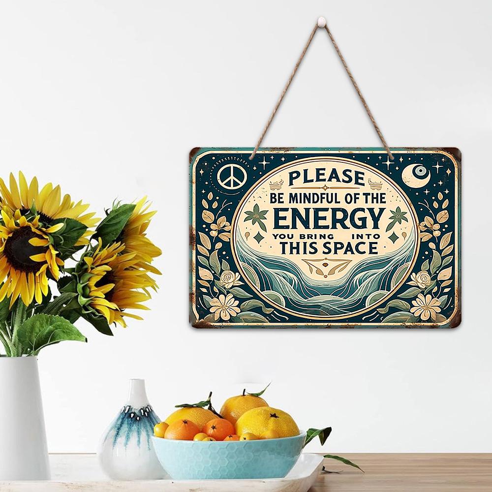 Nordic Style Wooden Hanging Sign, Inspirational Wall Decor for Kids Room & Yoga Space