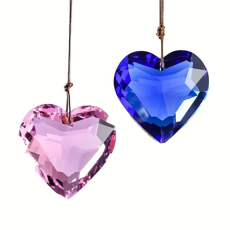 Crystal Heart Ornaments,2-Pack 30mm Crystal Heart Ornaments, 2-Pack Valentine'S Day Birthday Christmas Gift, Gifts for Mother's Day,2-Pack Crystal Light Catchers