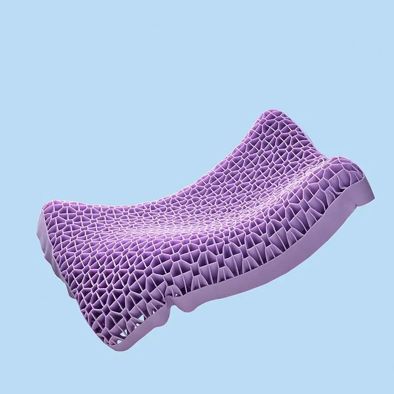 1pc Tpe Honeycomb Gel Neck Pillow with Removable Cover, Cooling Elastic Stress Relief Sleep Aid, Comfortable and Supportive