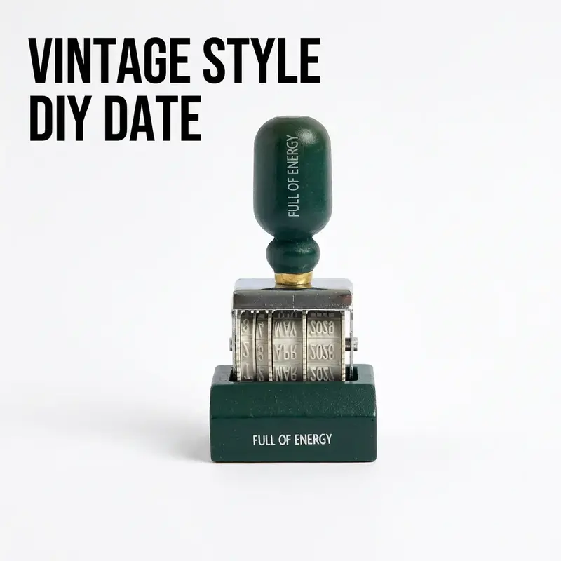 Vintage Date Postmark Stamp, 1 Count DIY Roller Knob Stamp, Office Stamps, Office Stationery & Supplies for Home School Office