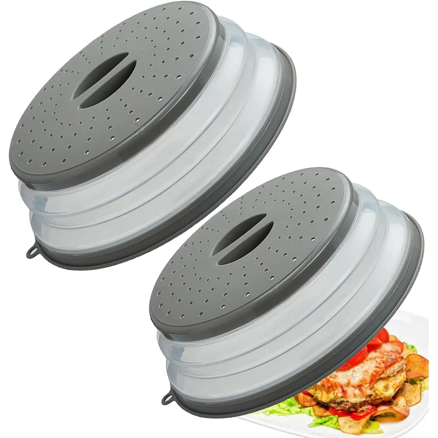 Folding cover with hook microwave heating cover multifunctional silicone folding fresh-keeping cover oil-proof splash proof cover heating cover