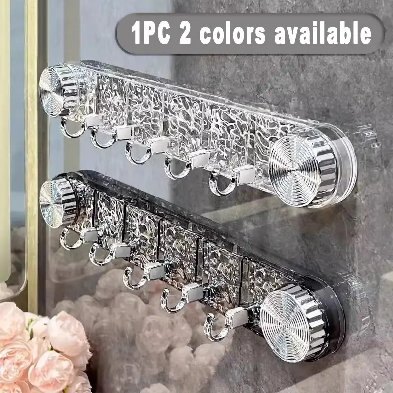 1PC 2 colors available Double Suction Hook, Rotating Wave Pattern Hook, No Drilling Door Hanger, Strong Load Capacity, Bathroom Kitchen Organizer