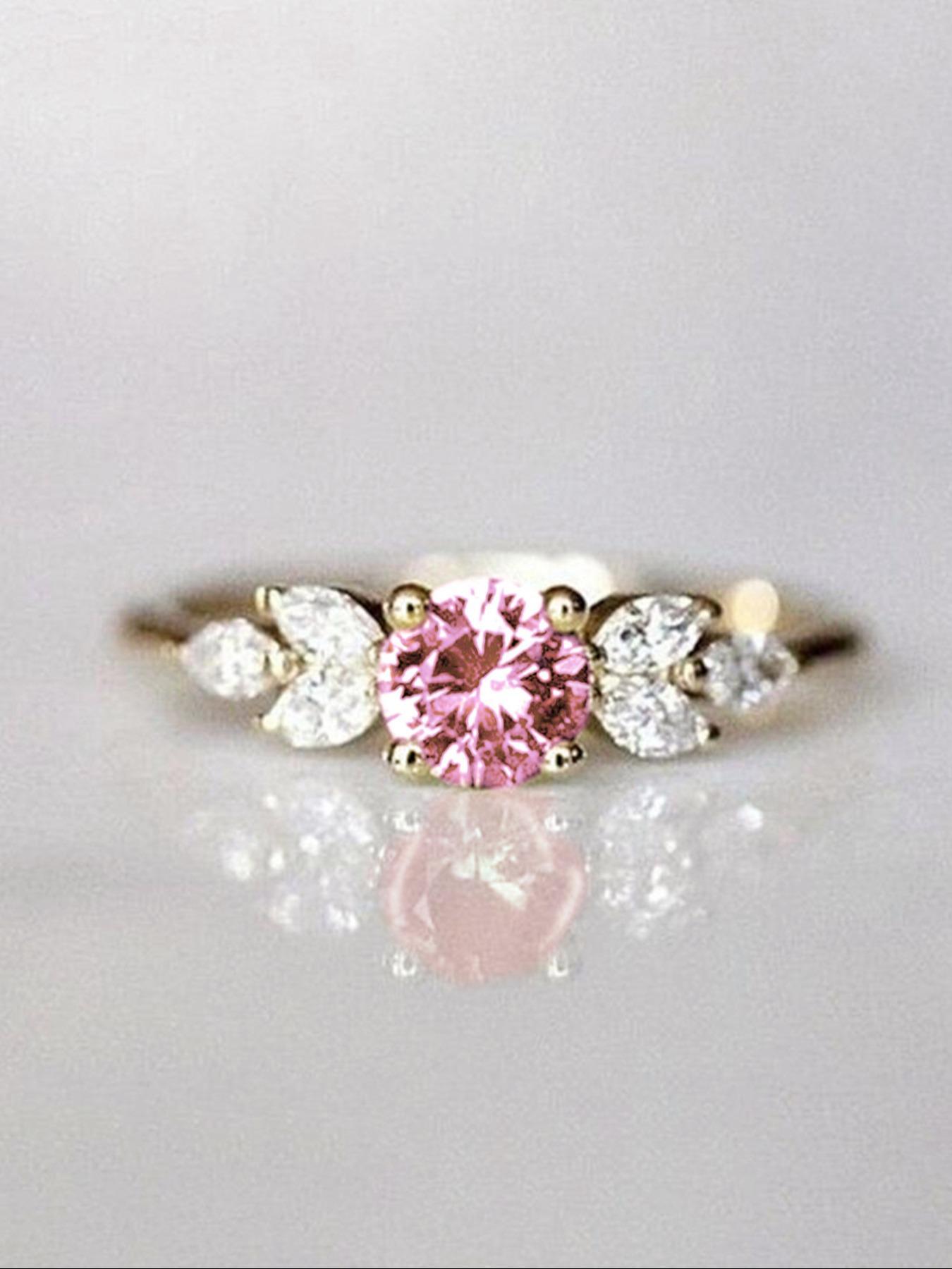 Summer Elegant Rhinestone Decorated Copper Ring, Fashion Rings Jewelry for Women, Wedding Engagement Bridal Jewelry Gift, Statement Rings, Elegant Glittering Ring