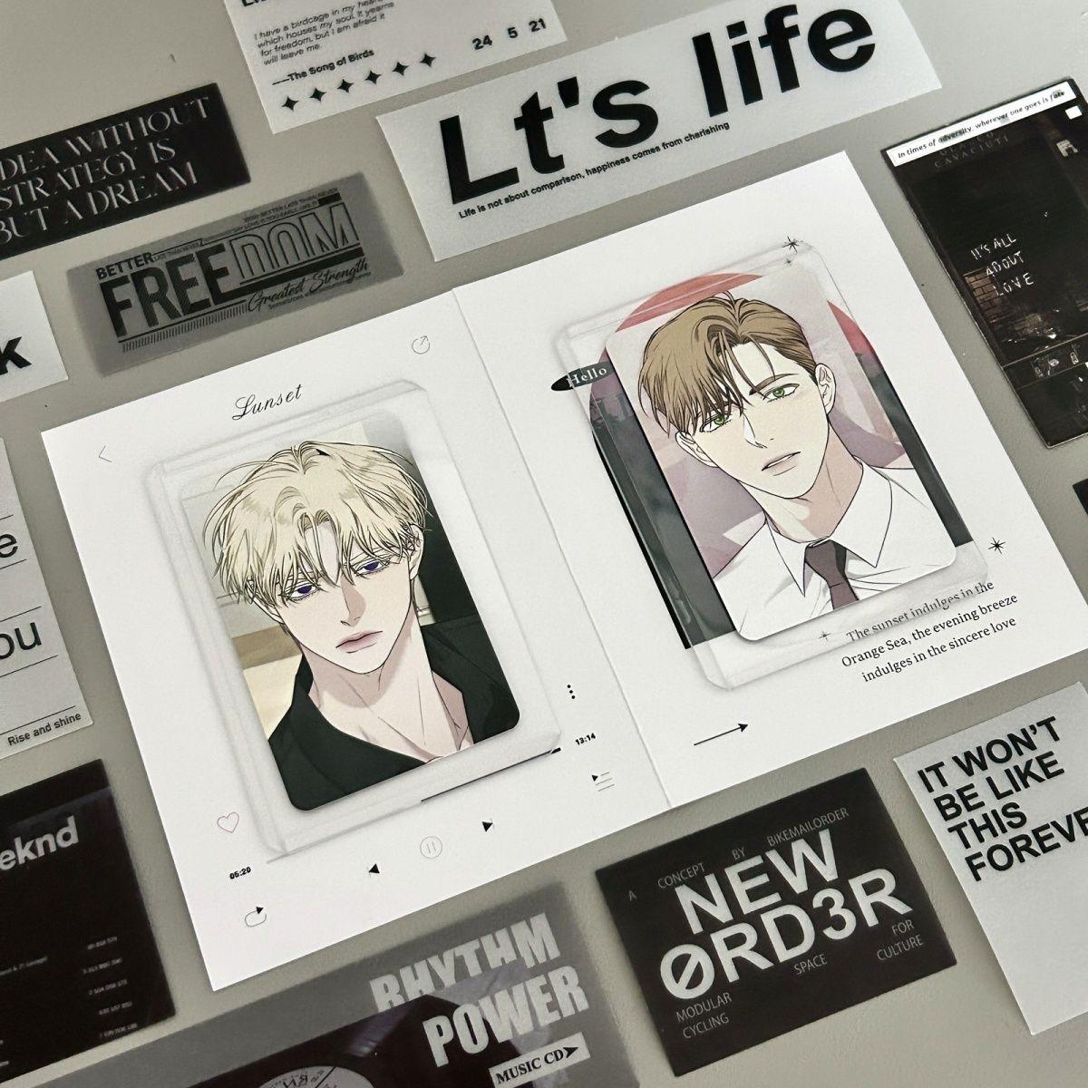 2 Pcs/set BL Male Male Love Lomo Card Alpha and Omega HD Photocard Postcard Fans Friends Cosplay Gift