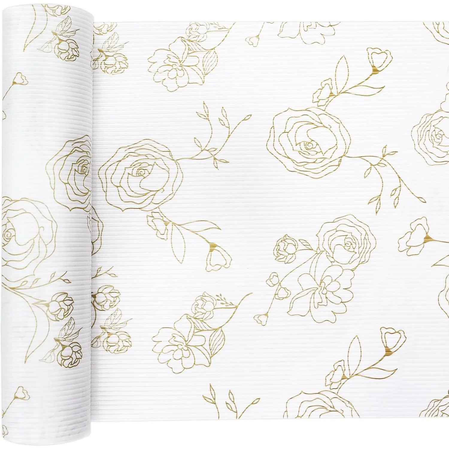 Shelf Liners for Kitchen Cabinets Non-Adhesive Drawer Mat | 11.81 in×9.84 ft, Drawer Liner Floral