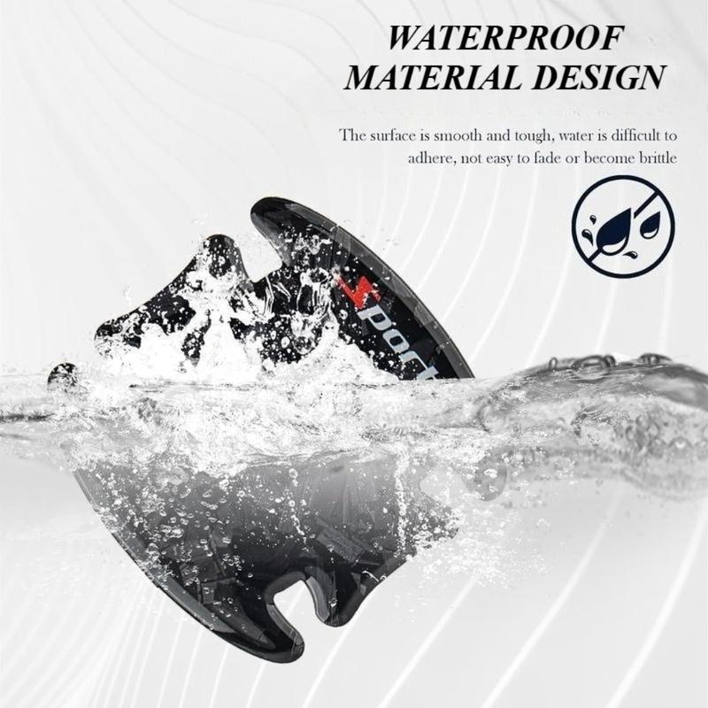 8-Piece Carbon Fiber Car Door Handle Protector Set, Anti-Scratch Door Bowl Stickers with Sporty Pattern, Exterior Protective Film for Toyota RAV4, Honda, Ford Bronco/Edge, and More Vehicles, Black/Red for Winter Driving Use