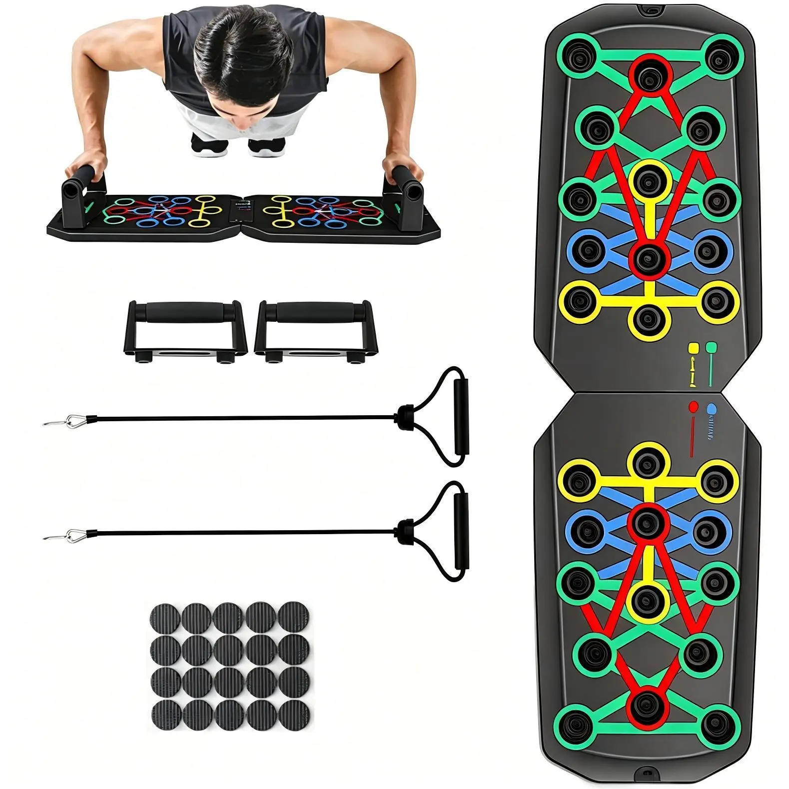 5 in 1 Home Push up Training Board Chest Muscle Core Strength Exercise Equipment Portable Home Gym for Men Women Fitness Enthusiast Gifts, Home Workout Machine, Strength Kit