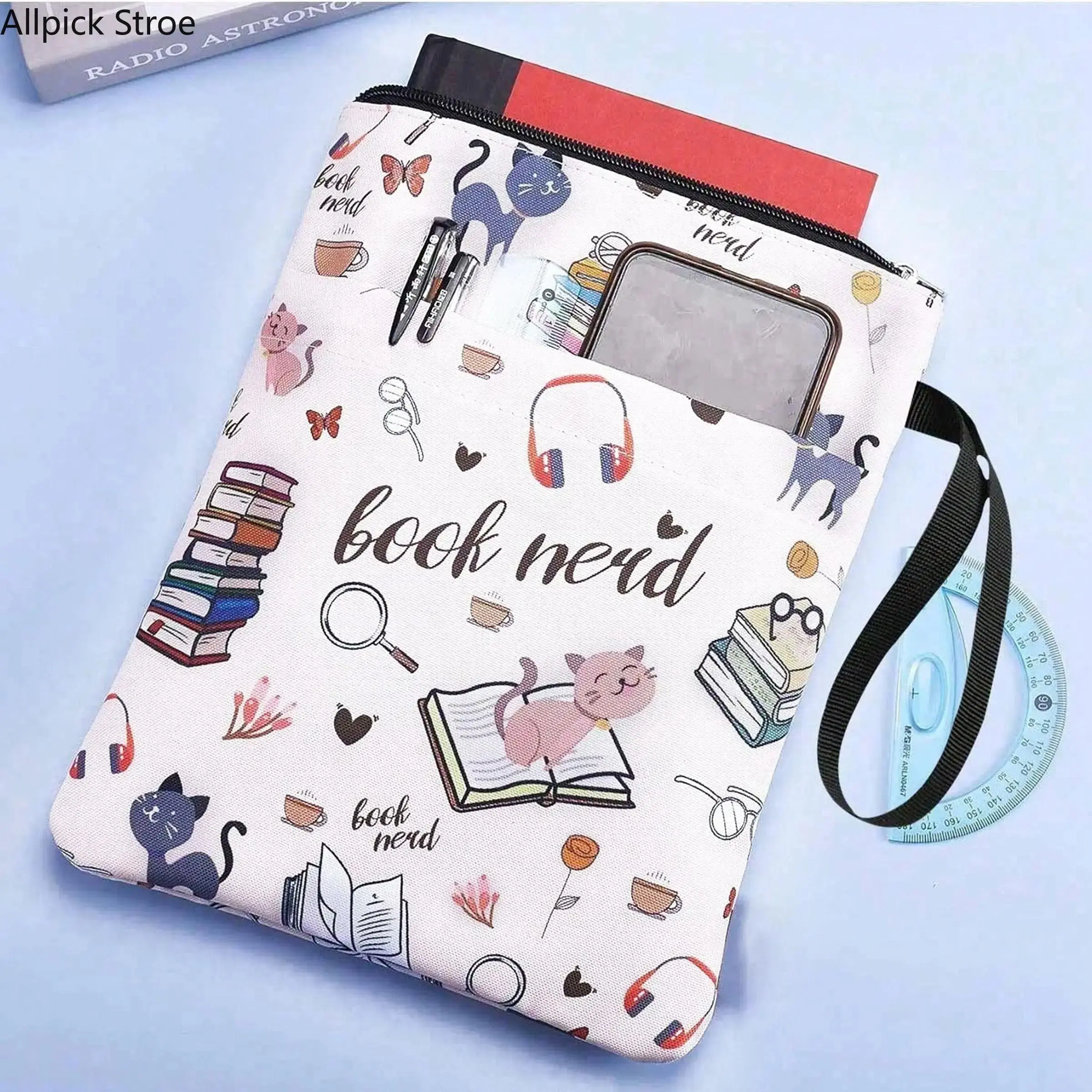 1PCS hanging folder, book bag, File Storage Bag, Storage Carrying Bag, fantasy novel reader gift, book inspiration gift, paperback book cover book gift for cat lovers.