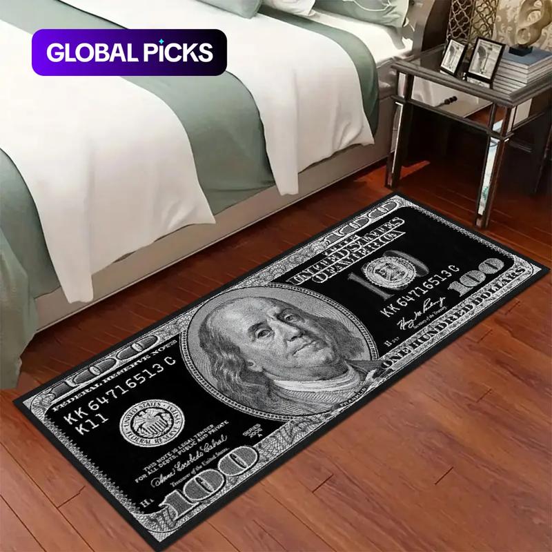 Ruler Coin Rug Dollar Rug, 1 Count Long Runner Rug with Vintage Dollar Pattern, Soft ...