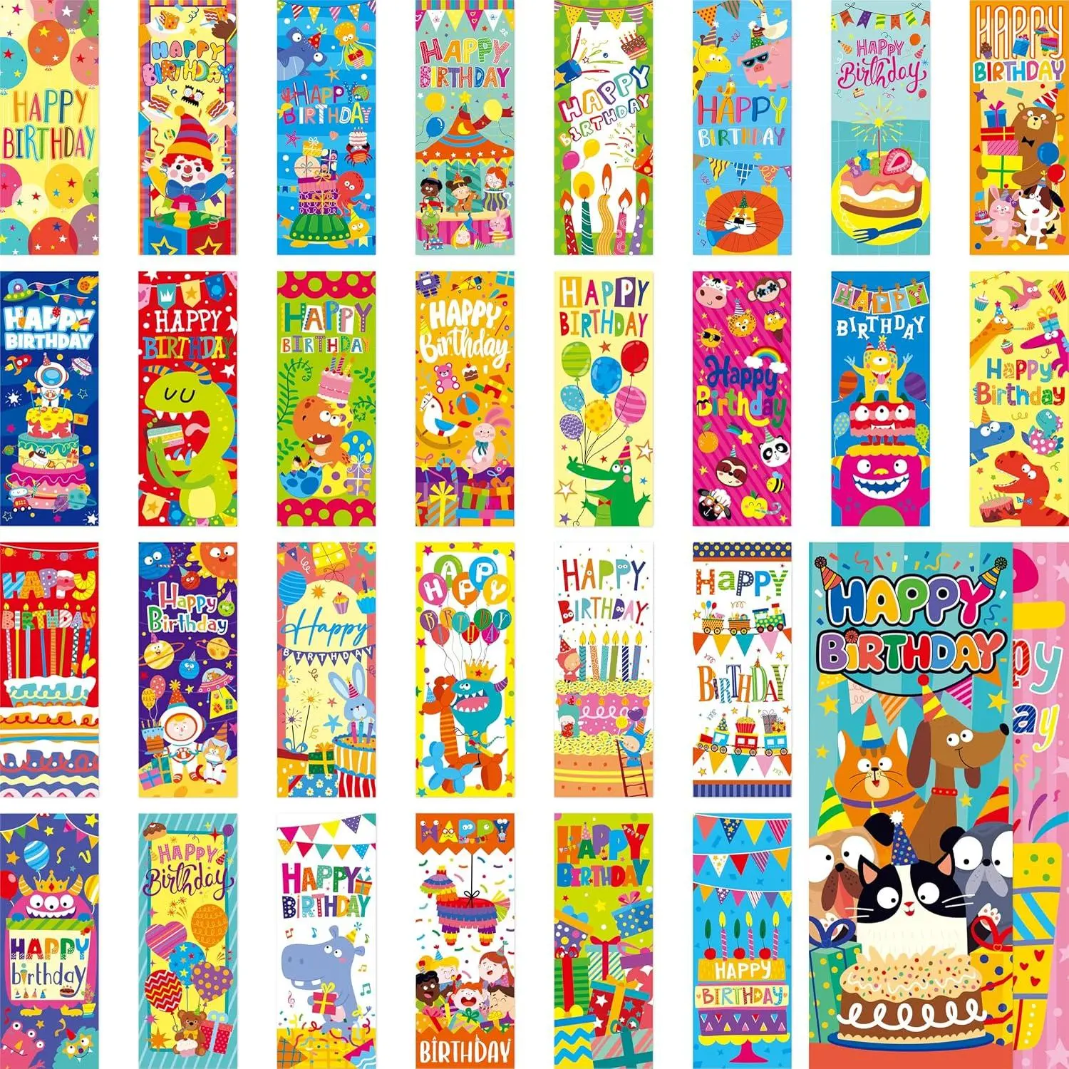 Birthday Theme Reading Bookmarks - 120 Count, 30 Double-Sided Designs, Office Stationery Supplies for Book Lovers, Students (Computers & Office Equipment, Labels & Index Dividers Accessories)