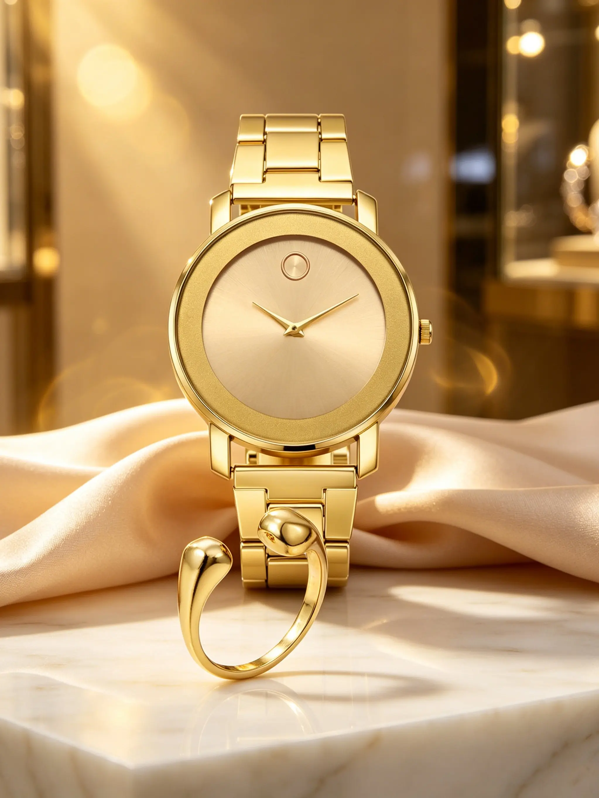2pcs Elegant Quartz Watch Set, Round Mineral Glass Face, Alloy Case, Perfect Gift for Mother's Day, Valentine's Day, Christmas