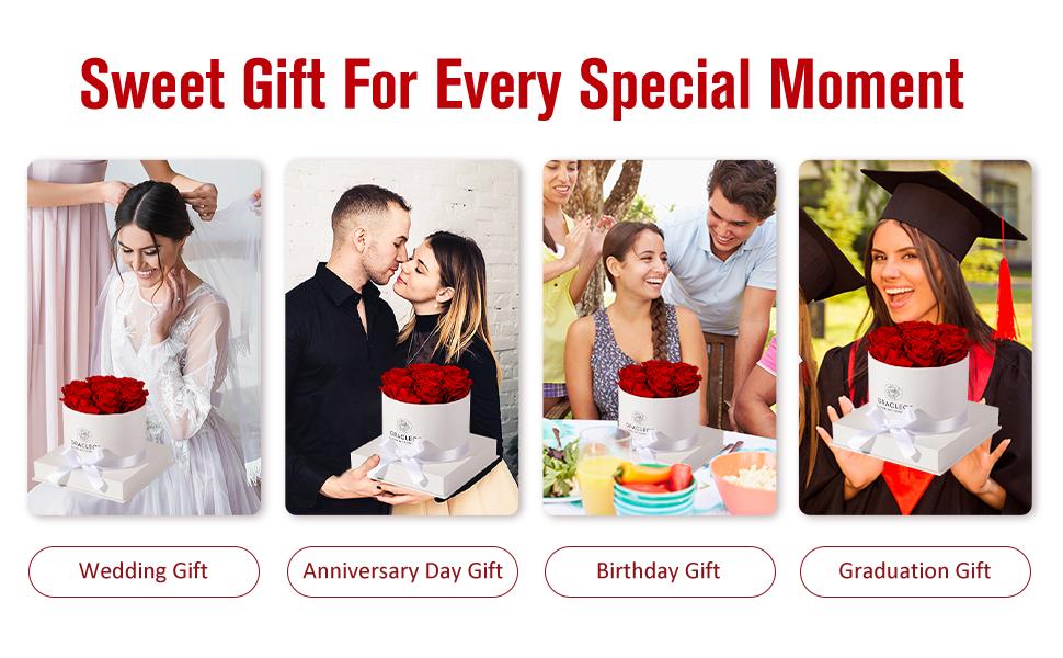 ZY Preserved Roses in a Box - Forever, Immortal Roses, Eternal Rose Birthday Gifts for Her, for Mom - Pink Rose Decor Decorative ZY Preserved Roses in a Box - Forever, Immortal Roses, Eternal Rose Birthday Gifts for Her, for Mom - Pink Rose Decor Decorative