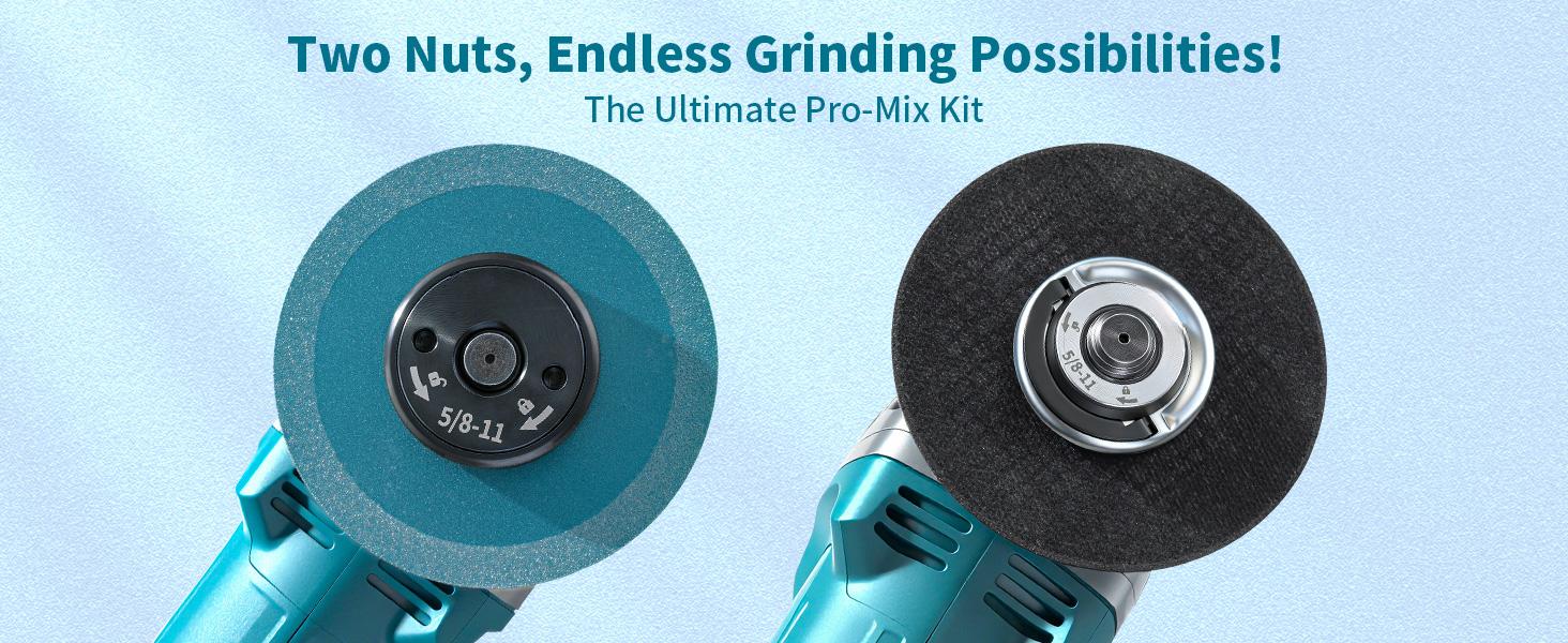 5/8"-11 Angle Grinder Flange Nuts 2-Pack Tool-Free Quick Release Locking Kit Silver D-Ring Knurled Arbor Nut Heavy Duty Self-Locking for 4-1/2 5 7 9 Inch Grinders Must Have DIY Tool Upgrade